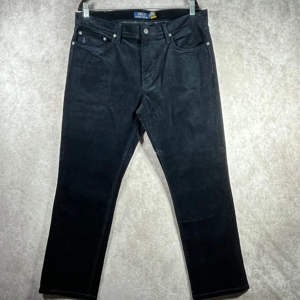 Polo‎ Ralph Lauren Varick Slim Straight Corduroy Pants Mens 35X32 Blue Preppy